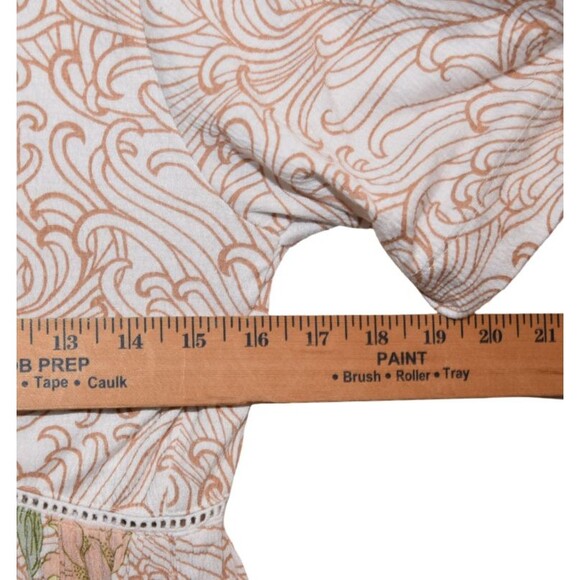 Anthropologie Aemi + Kin Boho Floral Button Front Blouse S Art Nouveau Peasant - Picture 7 of 7